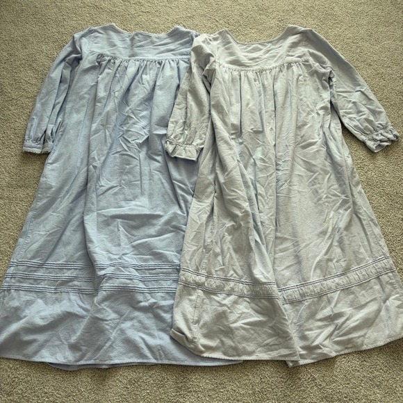 Lot of 2 Eileen West Nightgowns Womens S Blue Cotton Flannel Lace Victorian - Picture 12 of 14